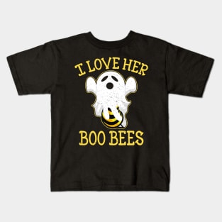 Boo Bees Shirt Halloween Couple I Love Her Matching Costume Kids T-Shirt